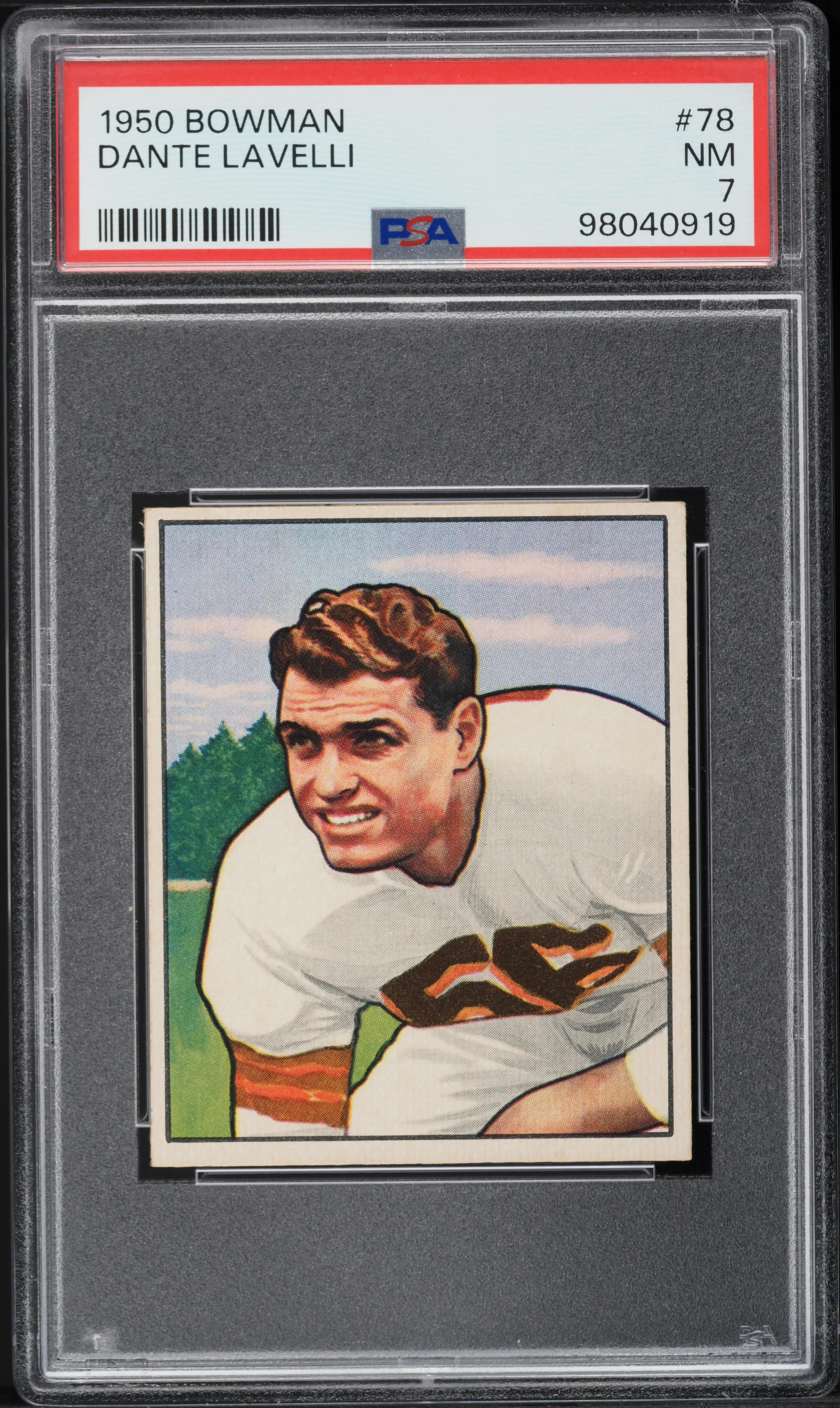 1950 Bowman Football Dante Lavelli ROOKIE #78 PSA 7 NRMT