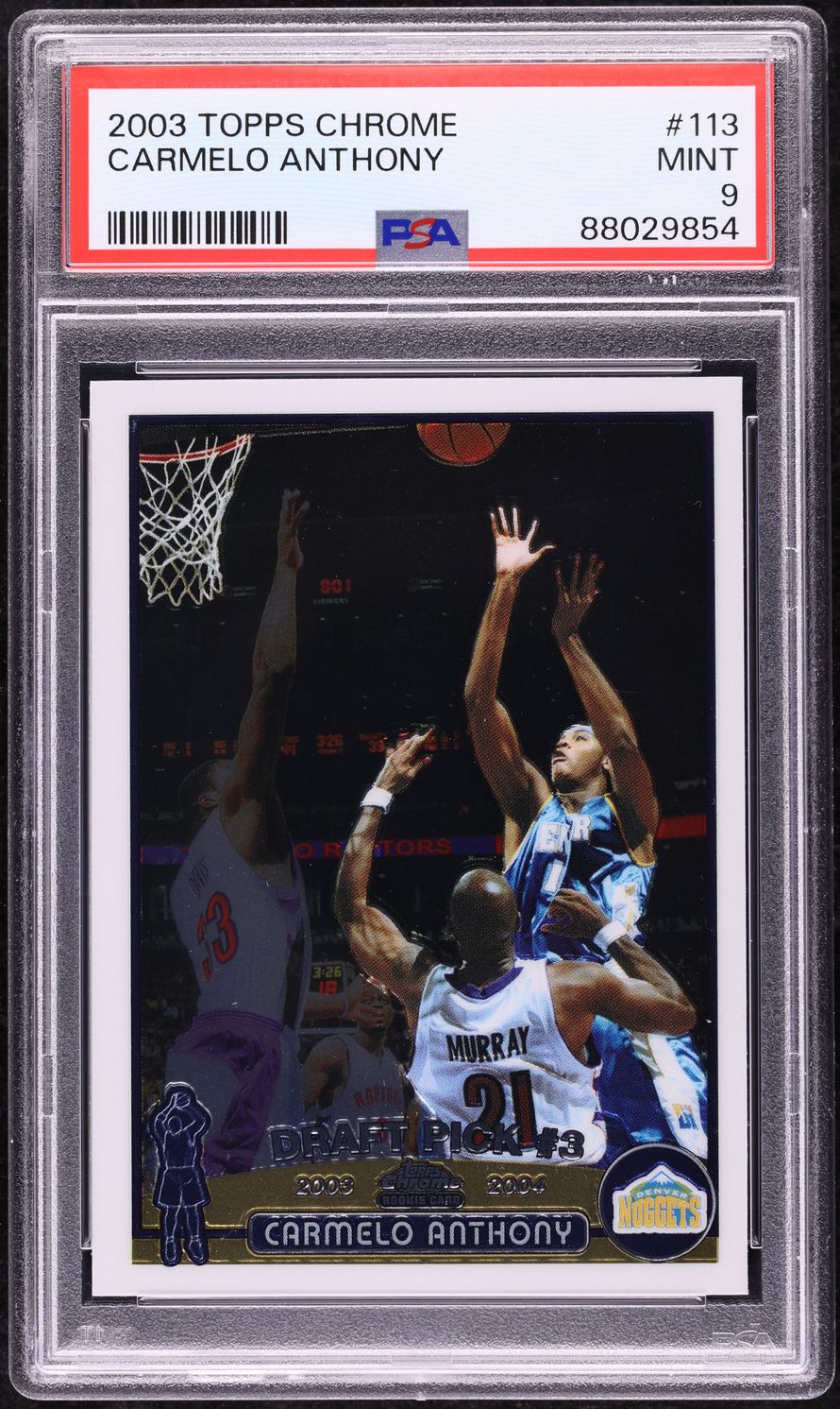 2003 Topps Chrome Carmelo Anthony ROOKIE #113 PSA 9 MINT