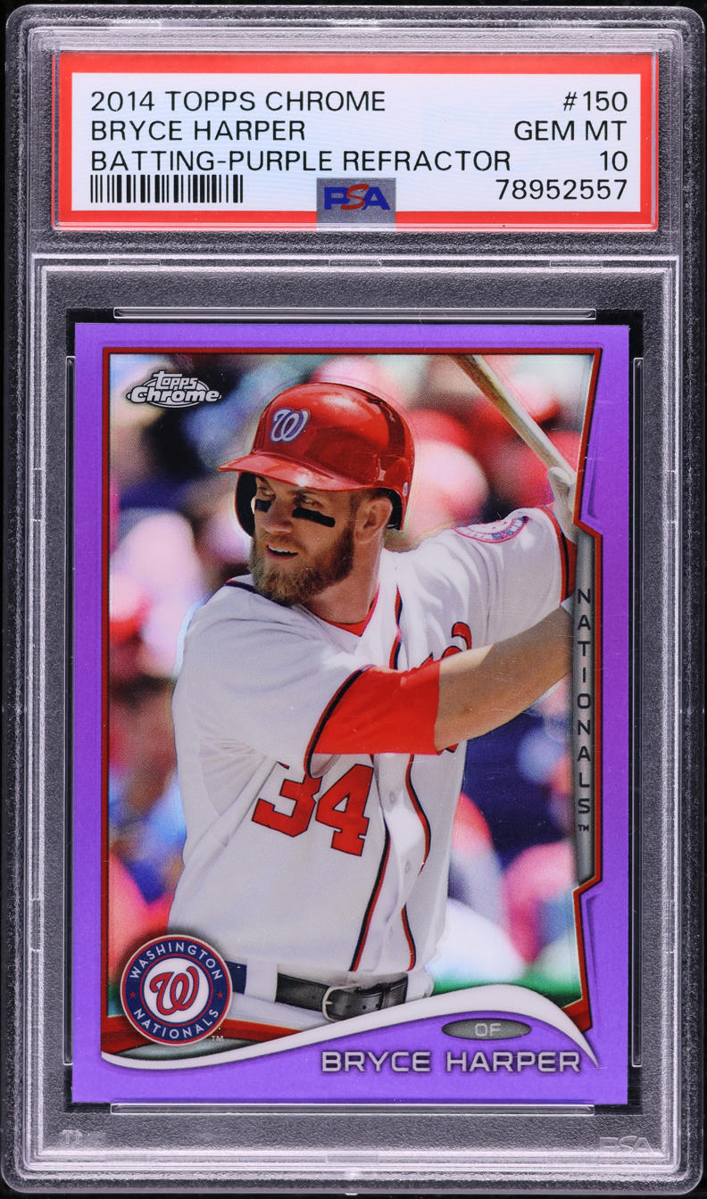 2014 Topps Chrome Purple Refractor Bryce Harper #150 PSA 10 GEM MINT