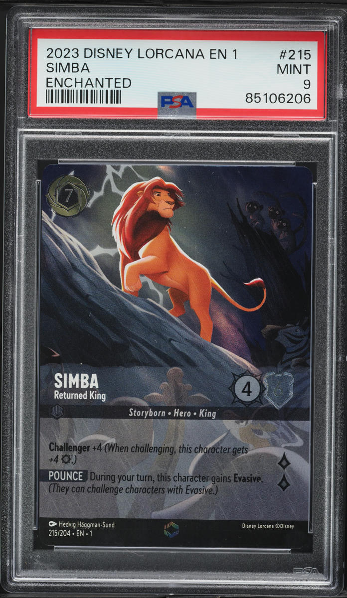 2023 Disney Lorcana The First Chapter Enchanted Simba #215 PSA 9 MINT