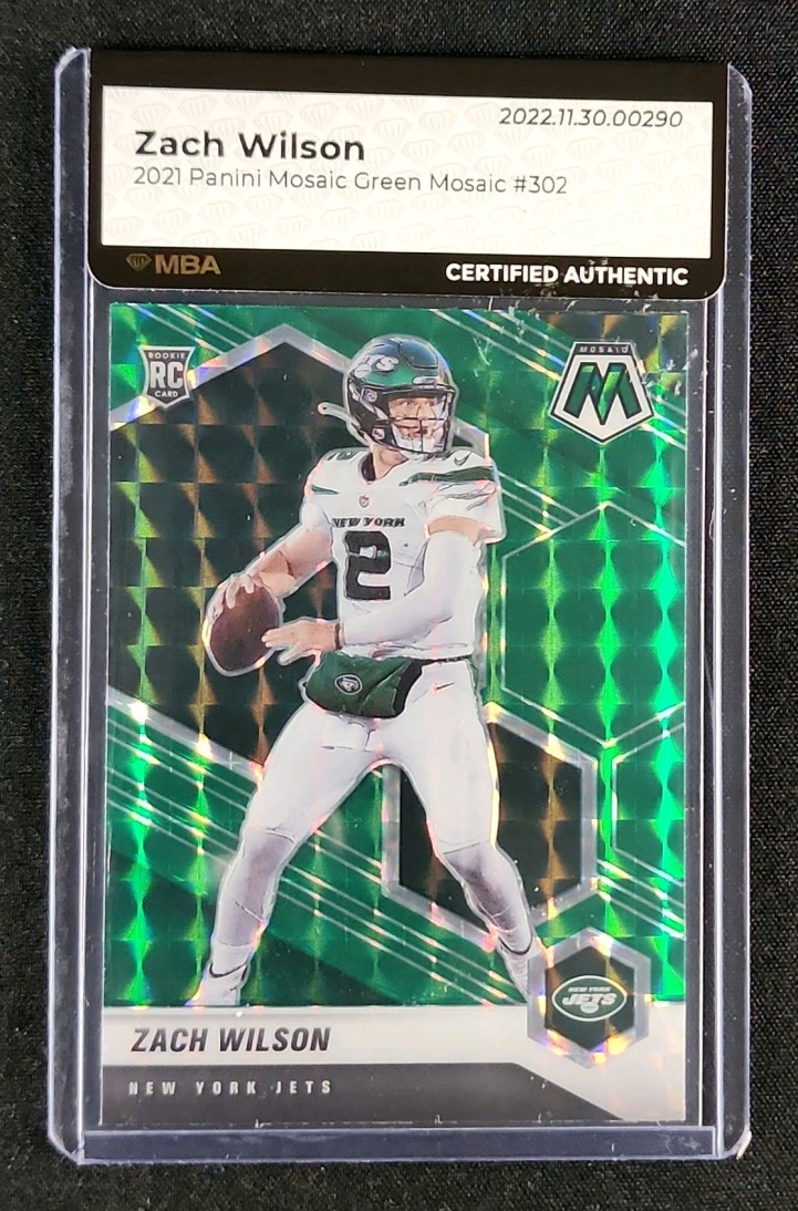 2021 Panini Mosaic Green Zach Wilson ROOKIE #302 MBA AUTH