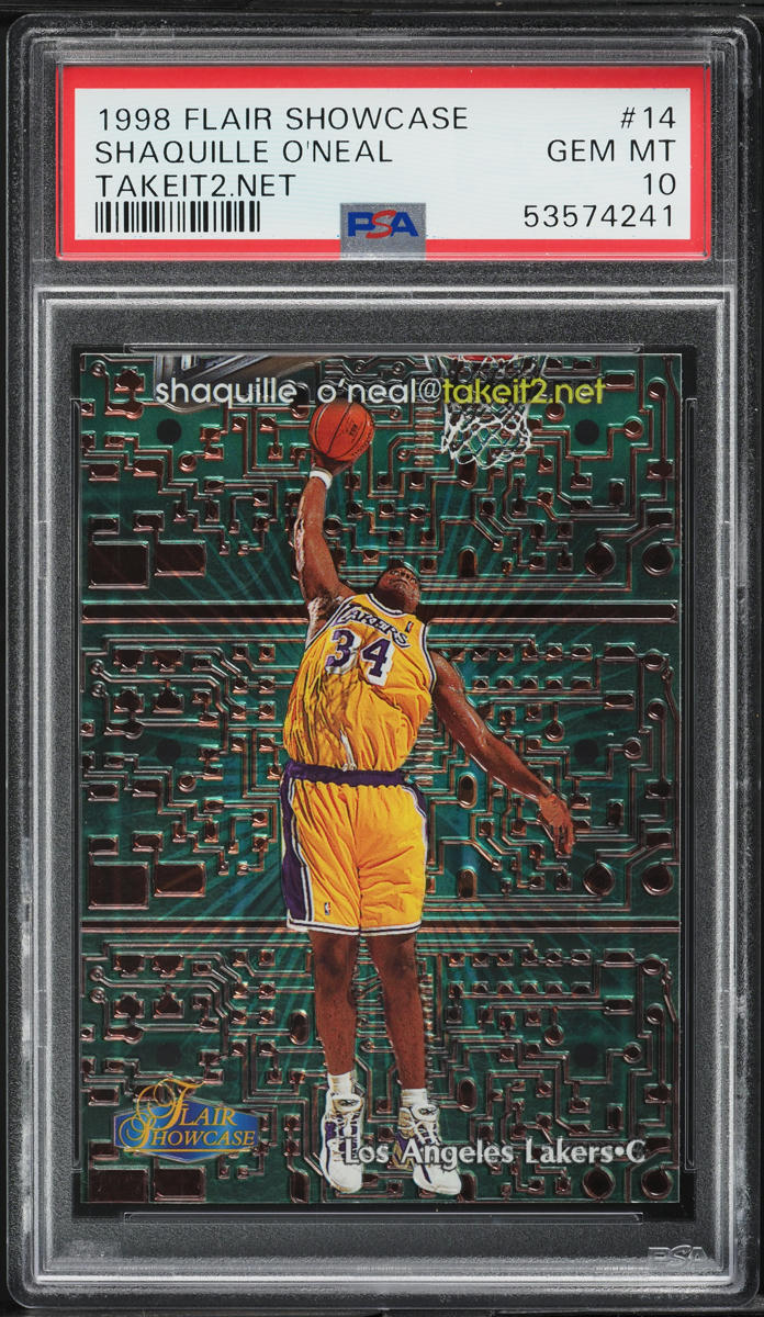 1998 Flair Showcase Takeit2.Net Shaquille O'Neal /1000 #14 PSA 10 GEM MINT