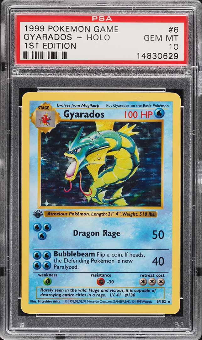 1999 Pokemon Base Set Shadowless 1st Edition Holo Gyarados #6 PSA 10 GEM MINT