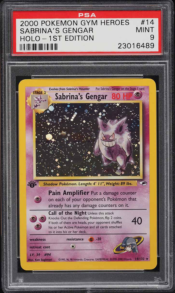 2000 Pokemon Gym Heroes 1st Edition Holo Sabrina's Gengar #14 PSA 9 MINT