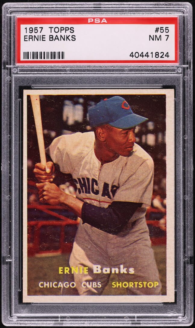 1957 Topps Ernie Banks #55 PSA 7 NRMT