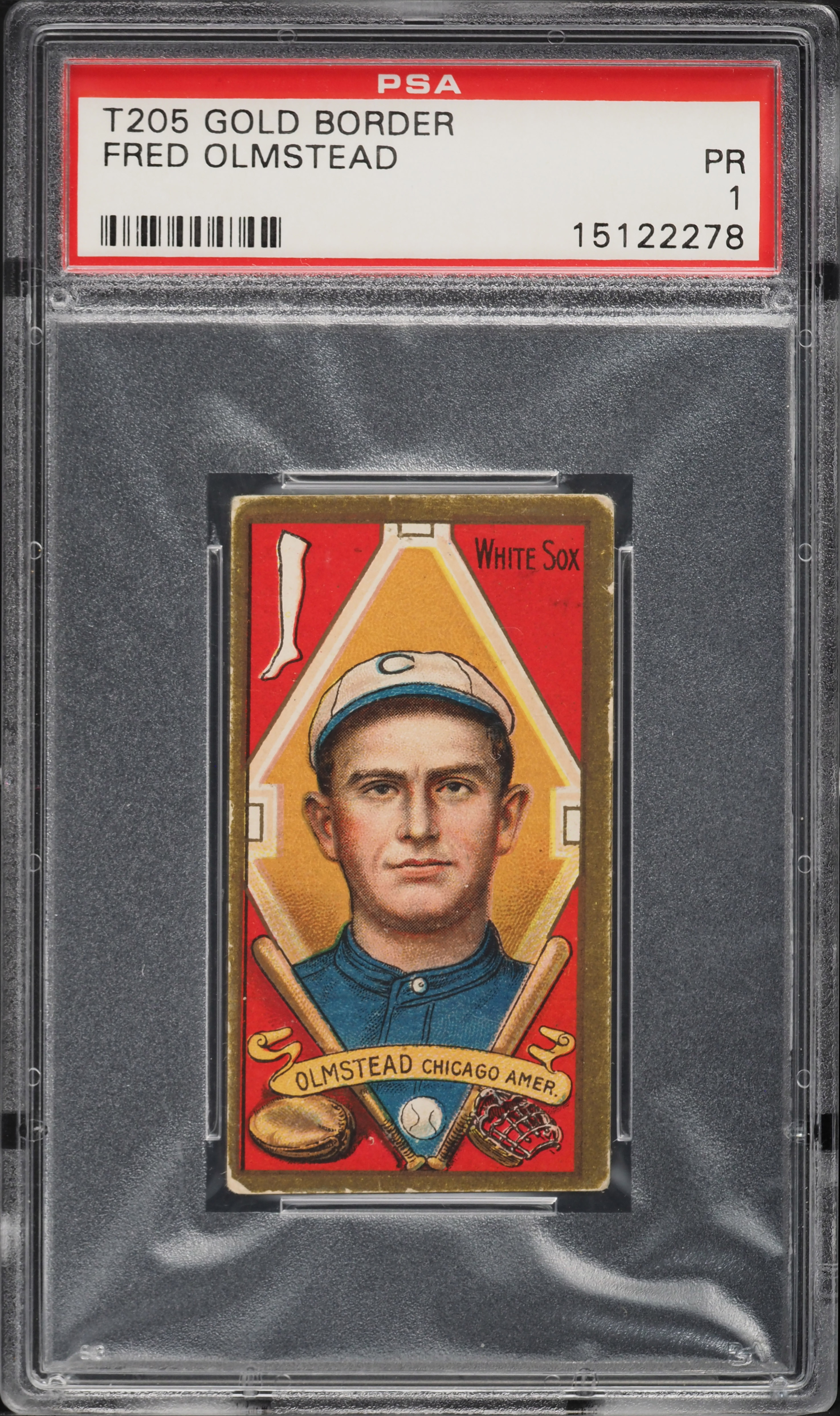 1911 T205 Gold Border Fred Olmstead PSA 1 PR