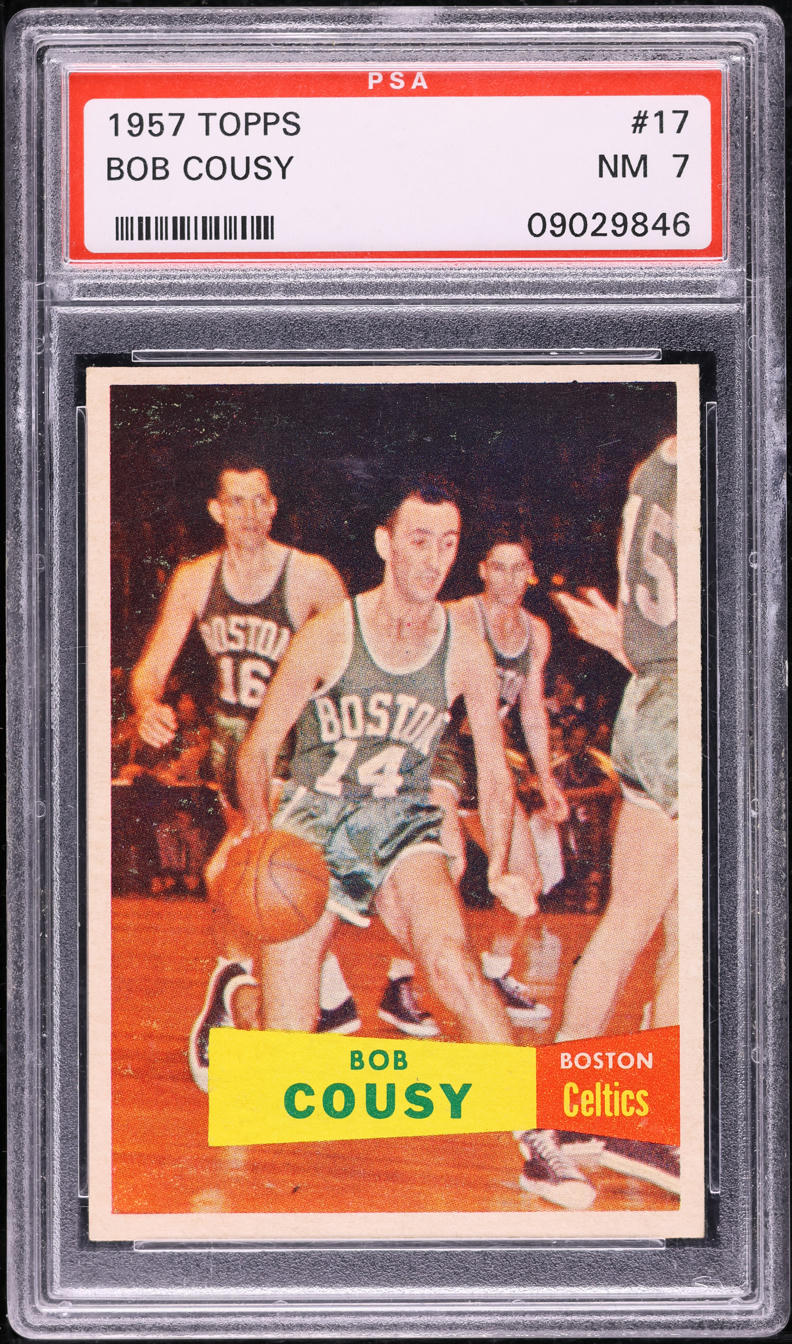 1957 Topps Basketball Bob Cousy ROOKIE #17 PSA 7 NRMT