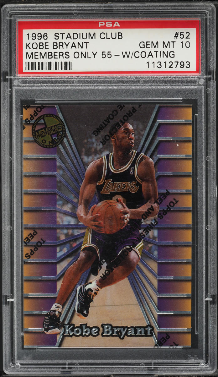 1996 Stadium Club Members Only 55 w/ Coating Kobe Bryant ROOKIE #52 PSA 10 GEM
