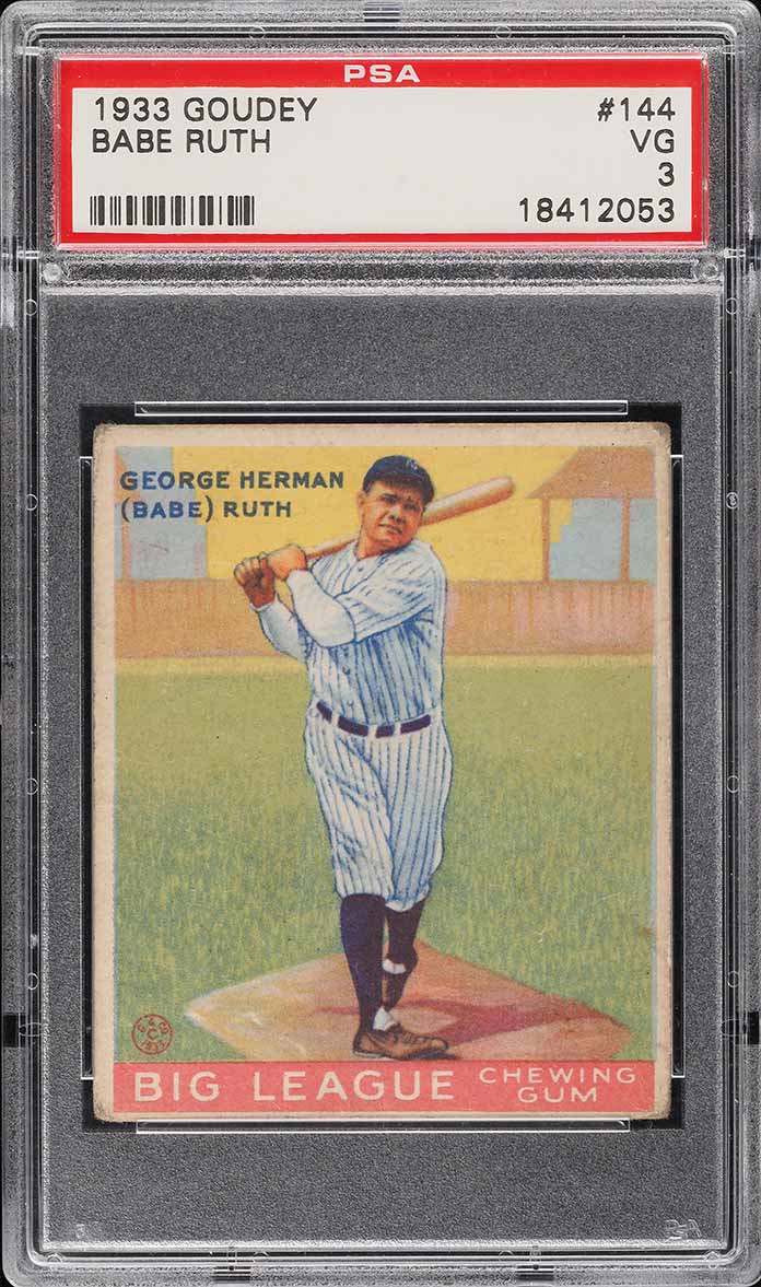 1933 Goudey Babe Ruth #144 PSA 3 VG