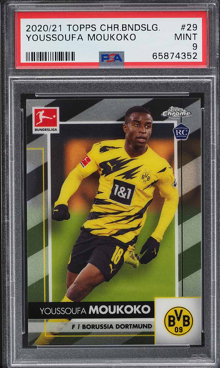 2020 Topps Chrome Bundesliga Youssoufa Moukoko ROOKIE #29 PSA 9 MINT