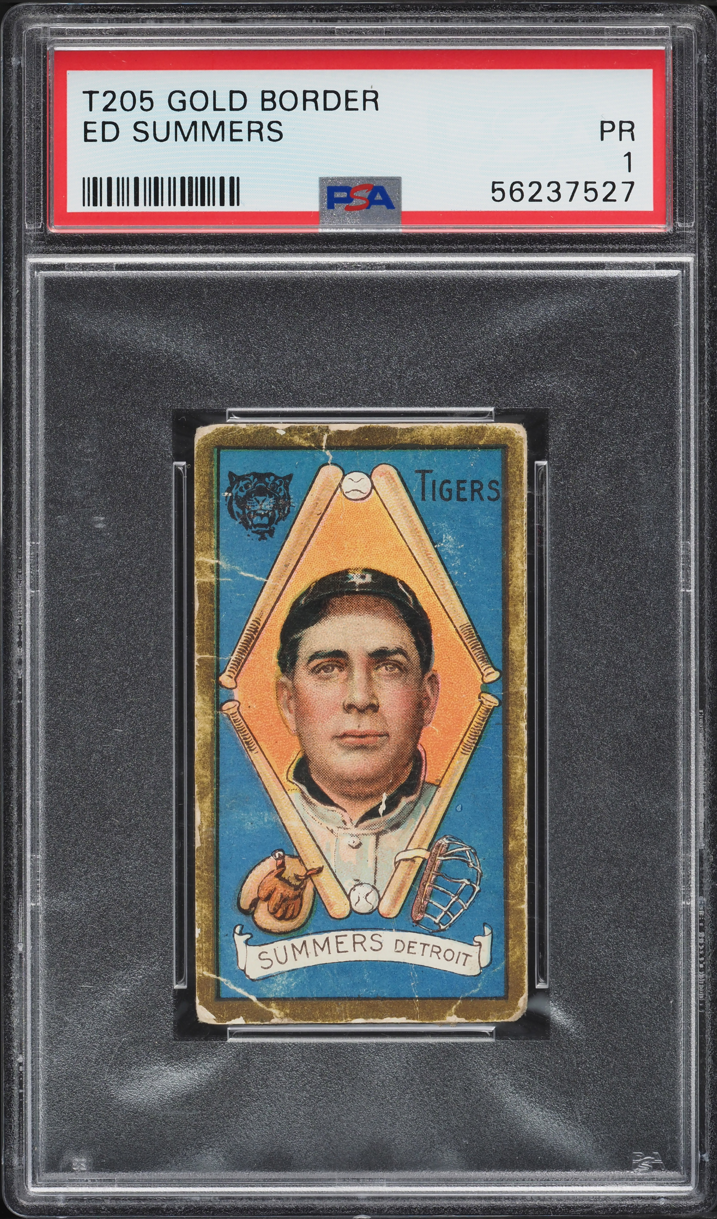 1911 T205 Gold Border Ed Summers PSA 1 PR