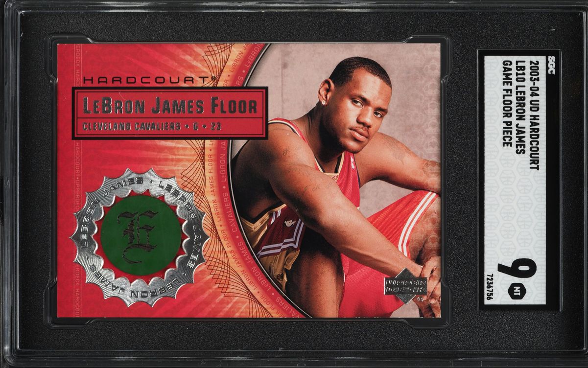 2003 Upper Deck Hardcourt Game Floor LeBron James ROOKIE PATCH #LB10 SGC 9 MINT