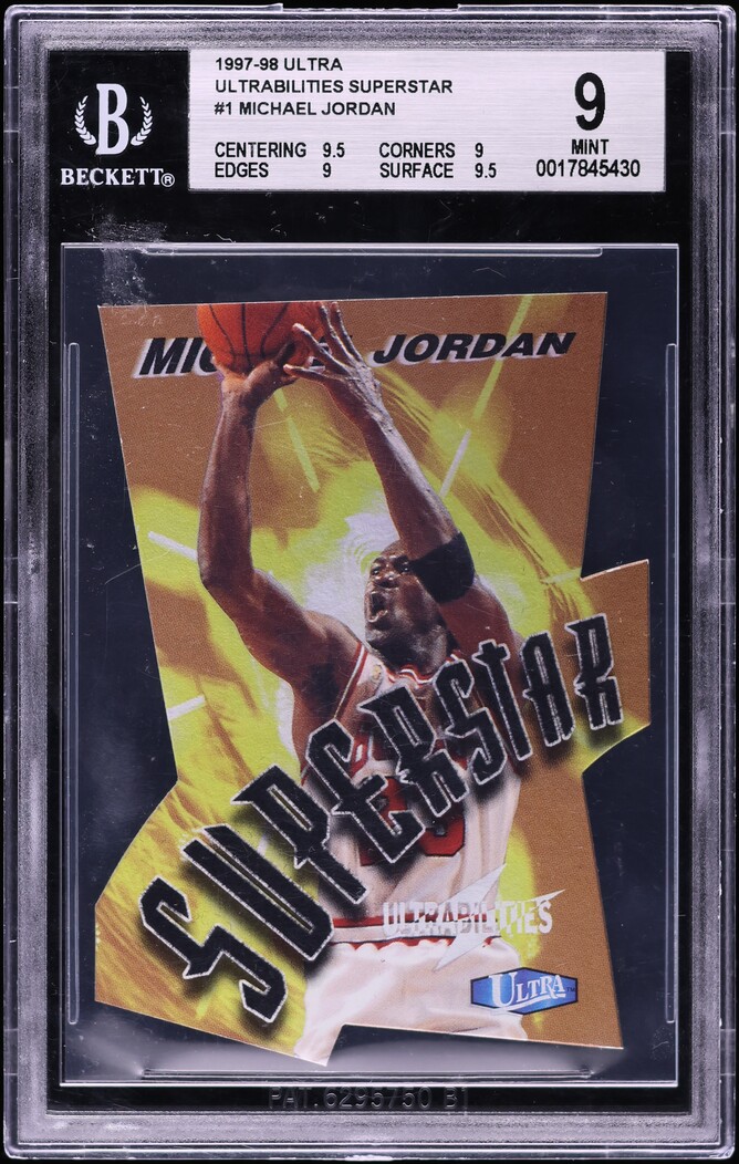 1997 Ultra Ultrabilities Superstar Die-Cut Michael Jordan #1 BGS 9 MINT