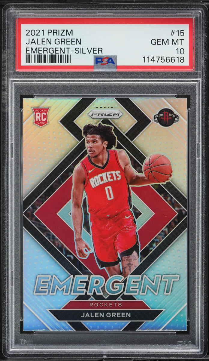 2021 Panini Prizm Emergent Silver Jalen Green ROOKIE #15 PSA 10 GEM MINT