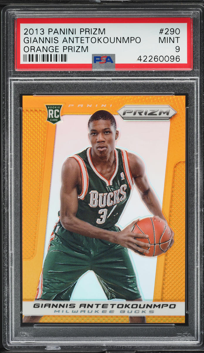 2013 Panini Prizm Orange Giannis Antetokounmpo ROOKIE /60 #290 PSA 9 MINT