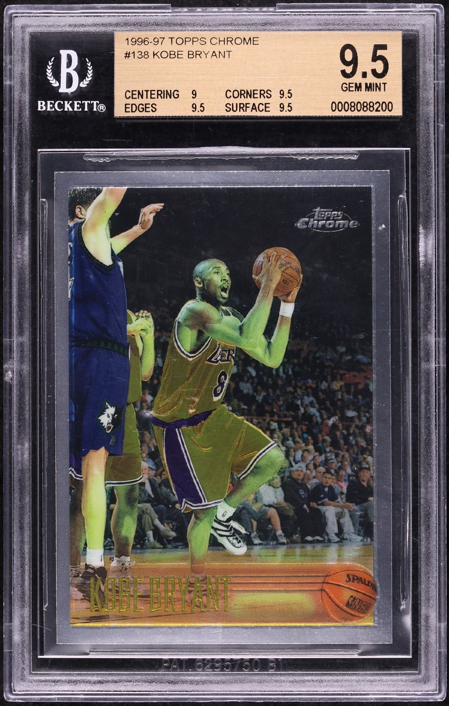 1996 Topps Chrome Kobe Bryant ROOKIE #138 BGS 9.5 GEM MINT