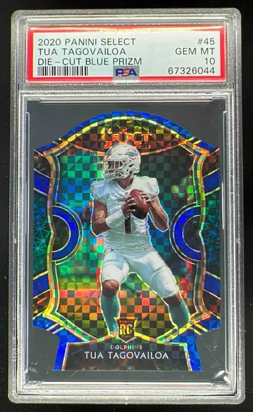 2020 Panini Select Blue Prizm Die Cut #45 Tua Tagovailoa RC Concourse PSA 10