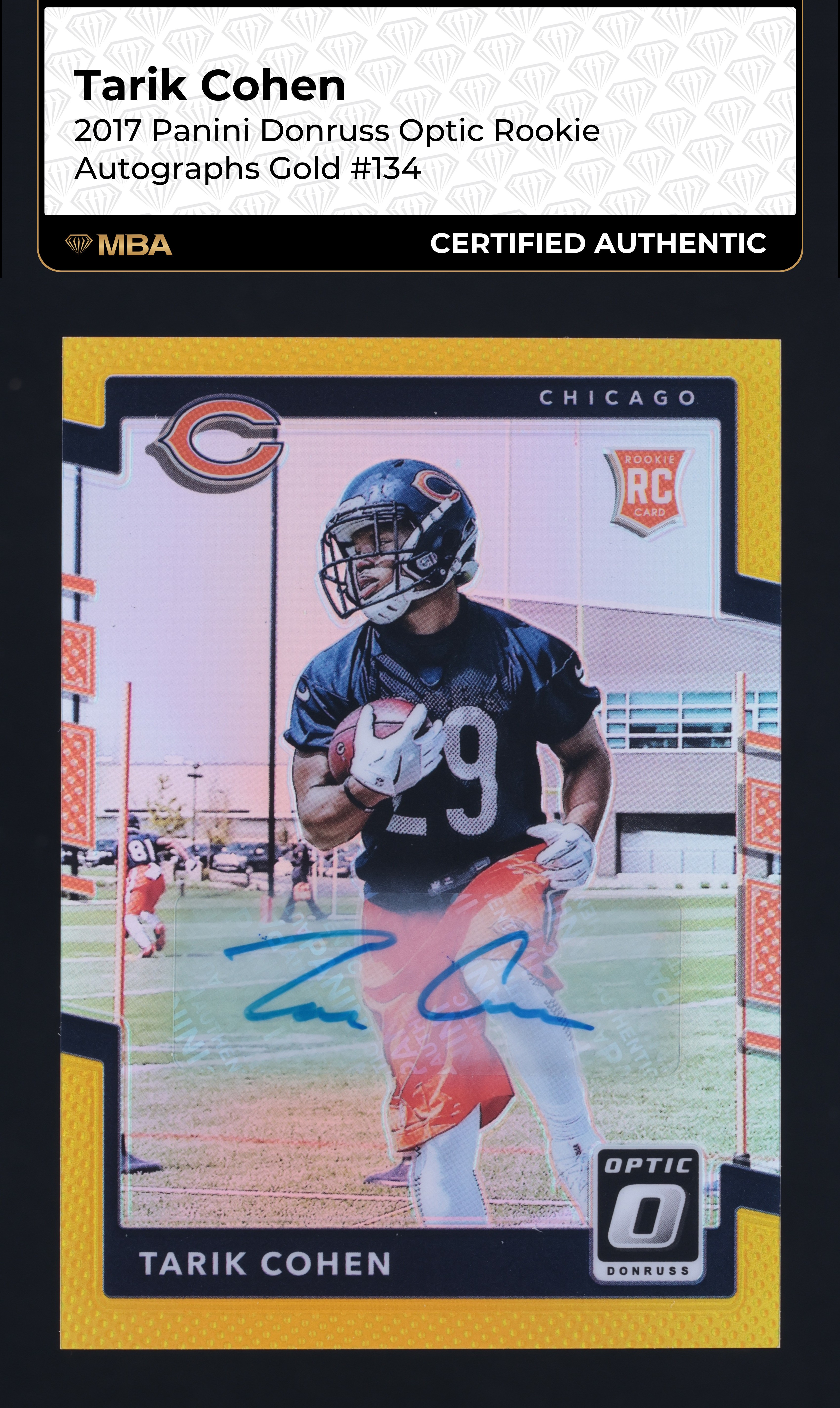 2017 Donruss Optic Gold Tarik Cohen ROOKIE AUTO /10 #134 MBA AUTH