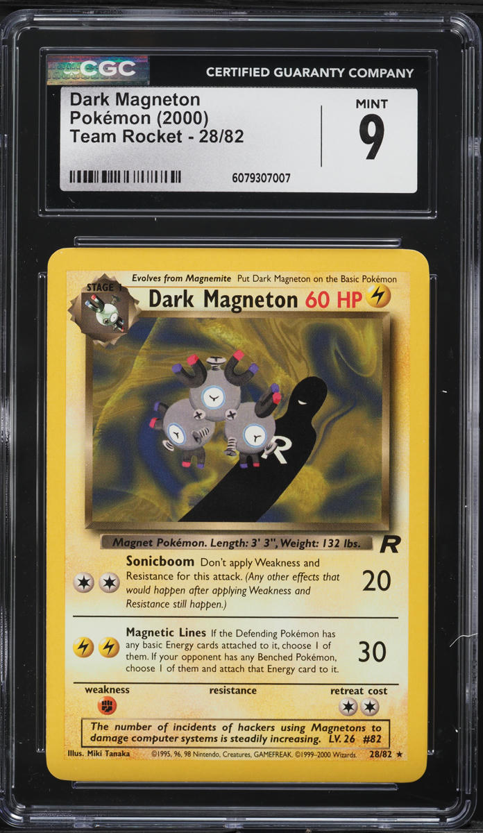 2000 Pokemon Team Rocket Dark Magneton #28 CGC 9 MINT
