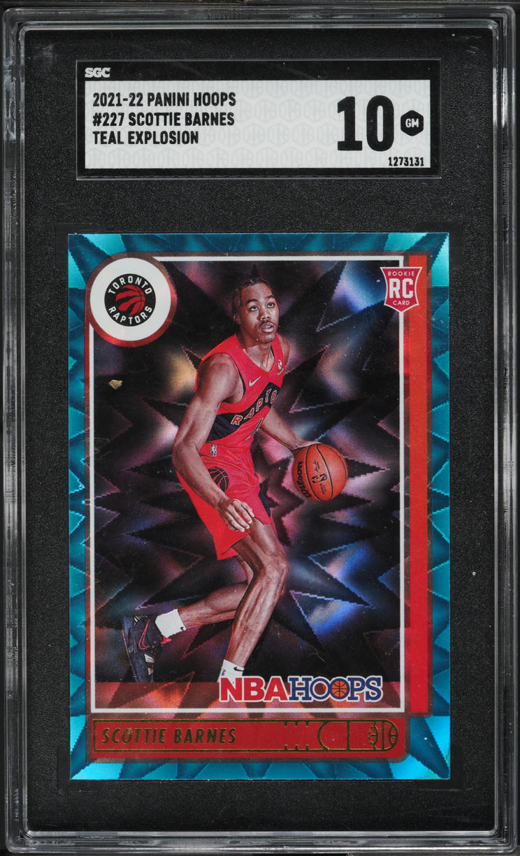 2021 Hoops Teal Explosion Scottie Barnes ROOKIE #227 SGC 10 GEM MINT