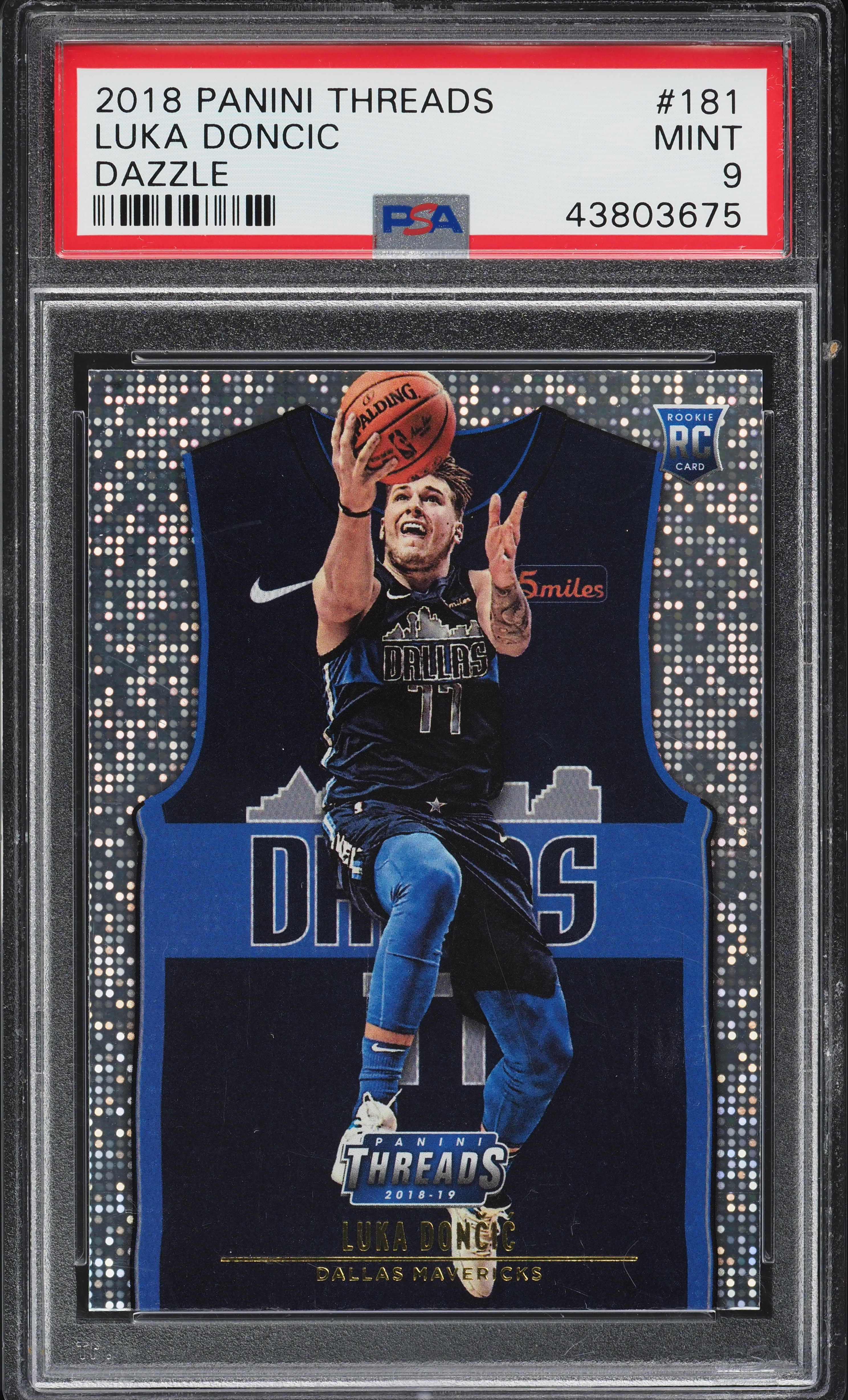 2018 Panini Threads Dazzle Luka Doncic ROOKIE #181 PSA 9 MINT