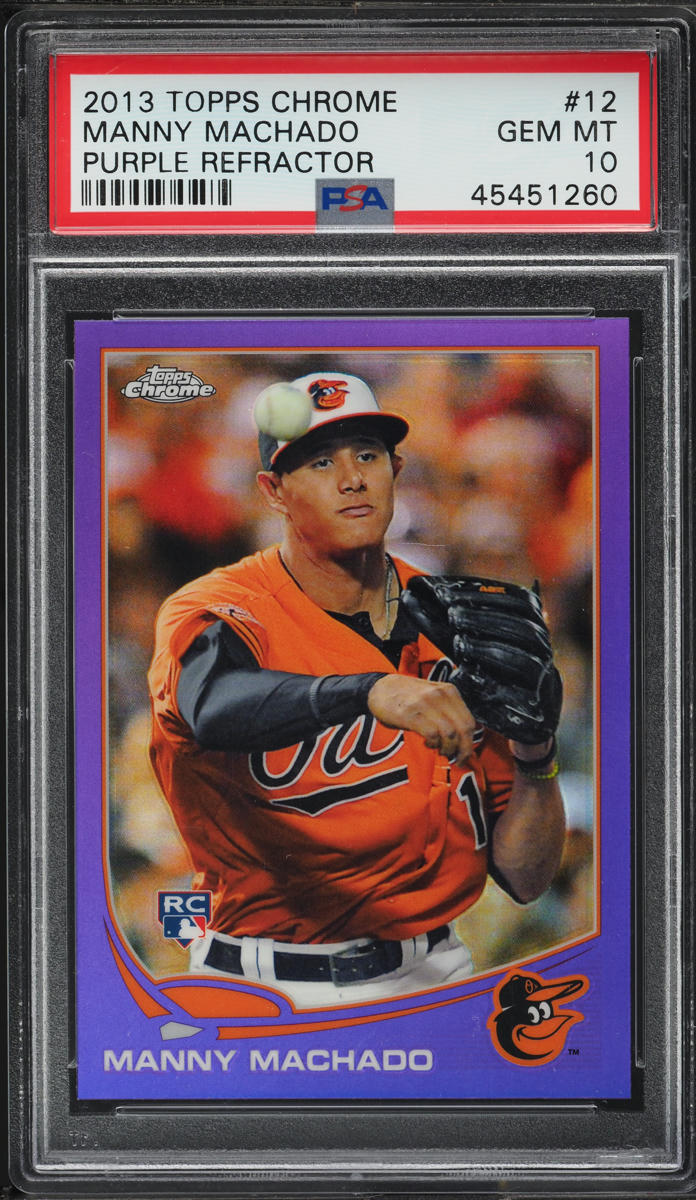 2013 Topps Chrome Purple Refractor Manny Machado ROOKIE #12 PSA 10 GEM MINT