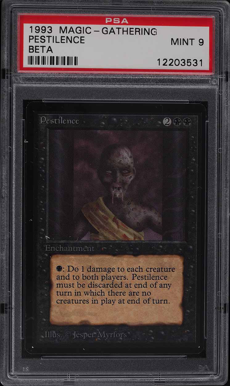 1993 Magic The Gathering MTG Beta Pestilence C K PSA 9 MINT