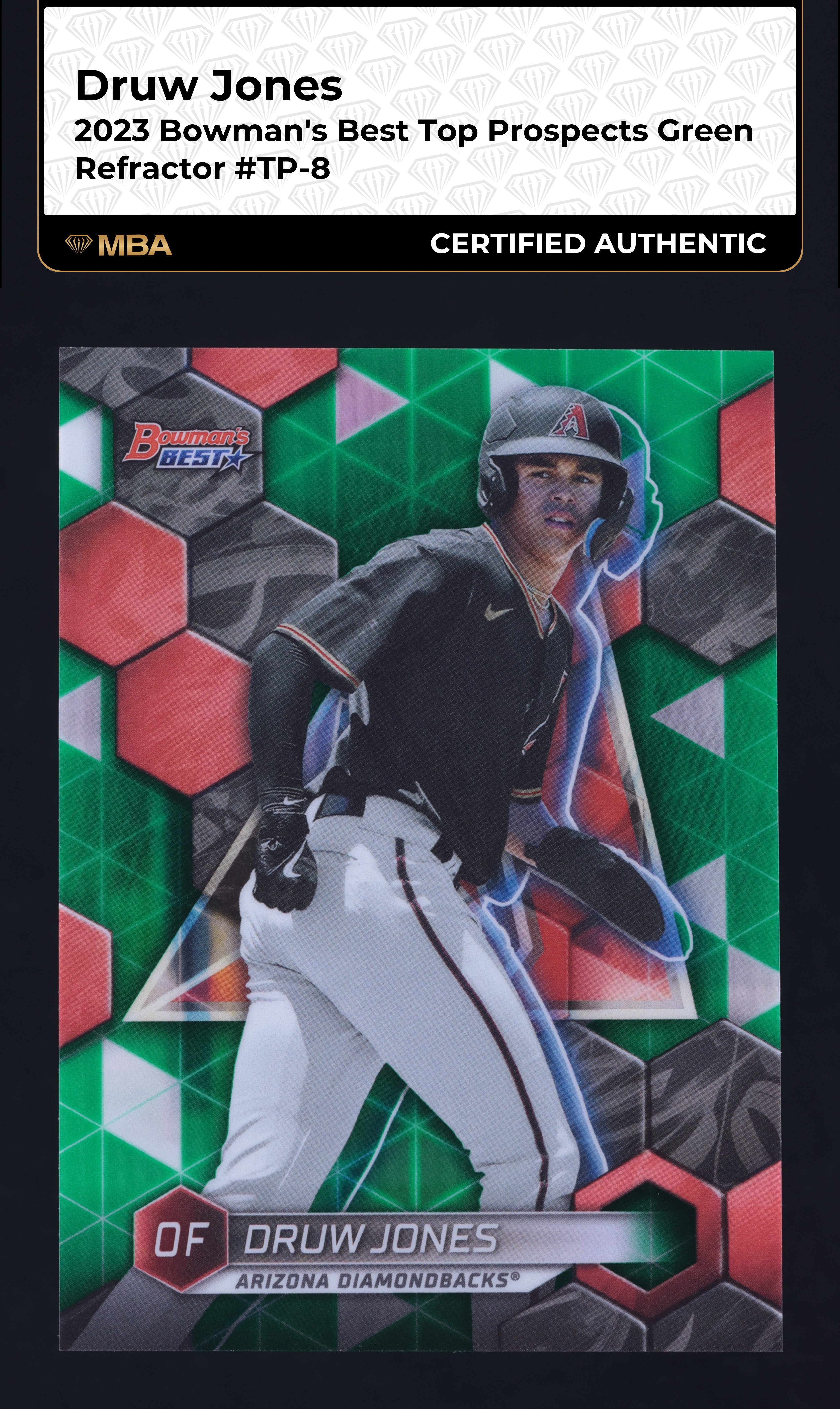 2023 Bowman's Best Top Prospects Green Refractor Druw Jones ROOKIE /99 MBA AUTH
