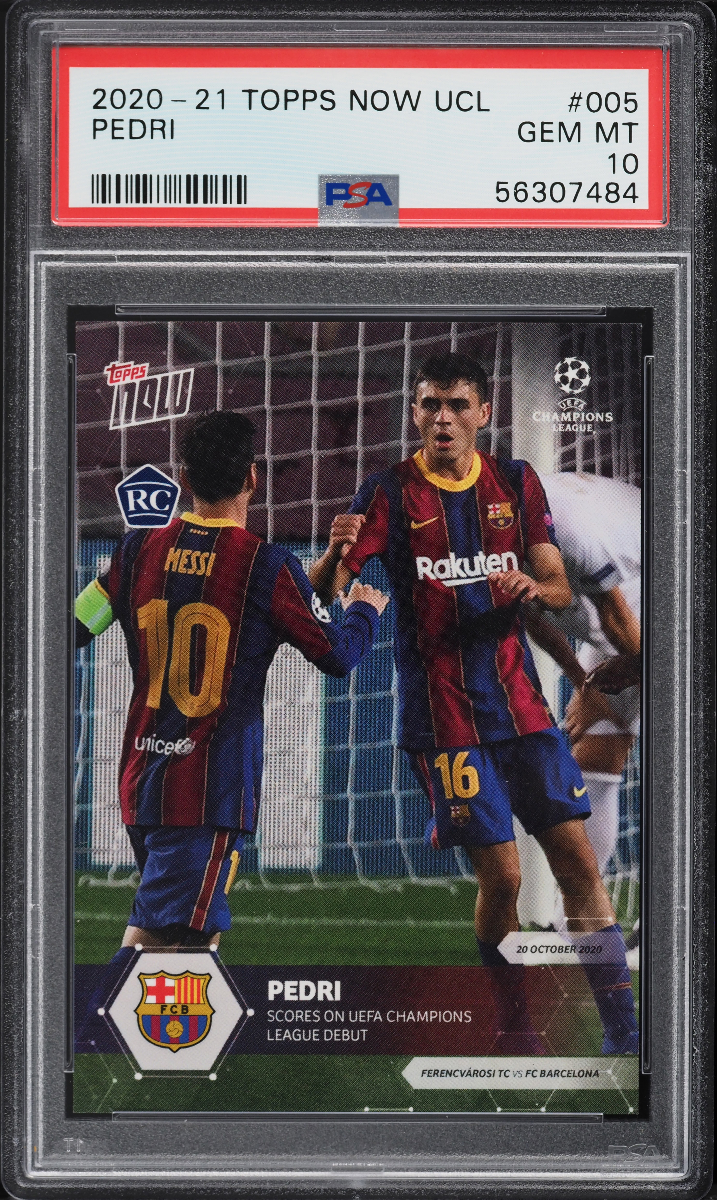 2020 Topps Now UEFA Champions League Pedri ROOKIE #5 PSA 10 GEM MINT