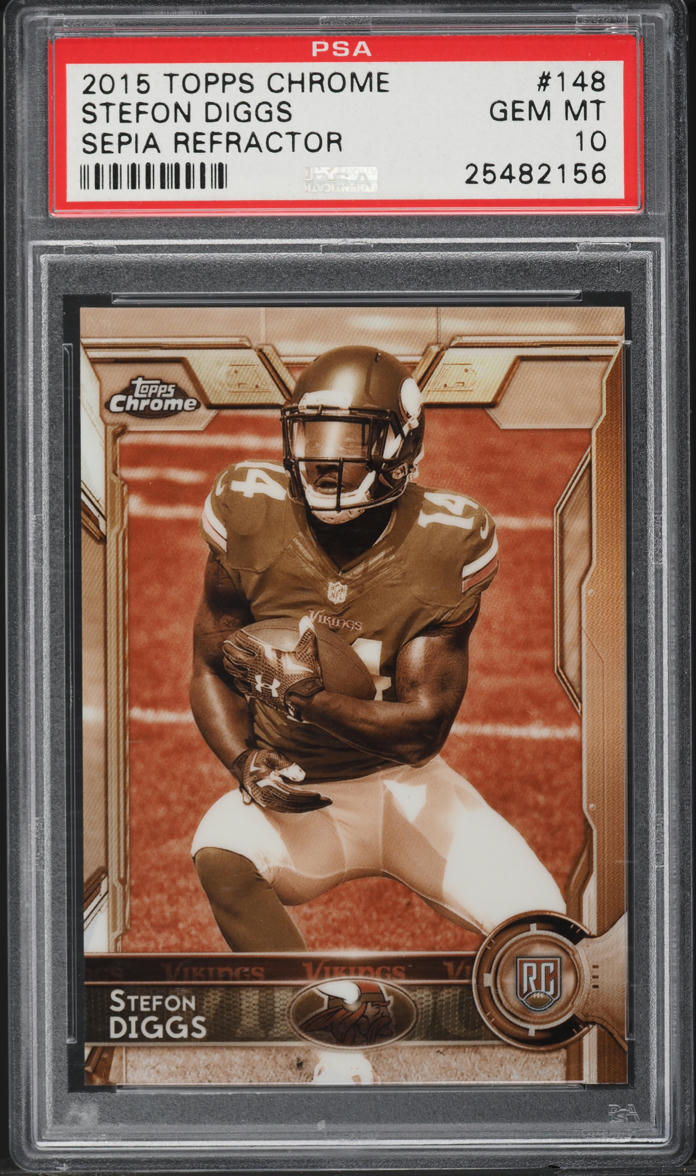 2015 Topps Chrome Sepia Refractor Stefon Diggs ROOKIE /99 #148 PSA 10 GEM MINT