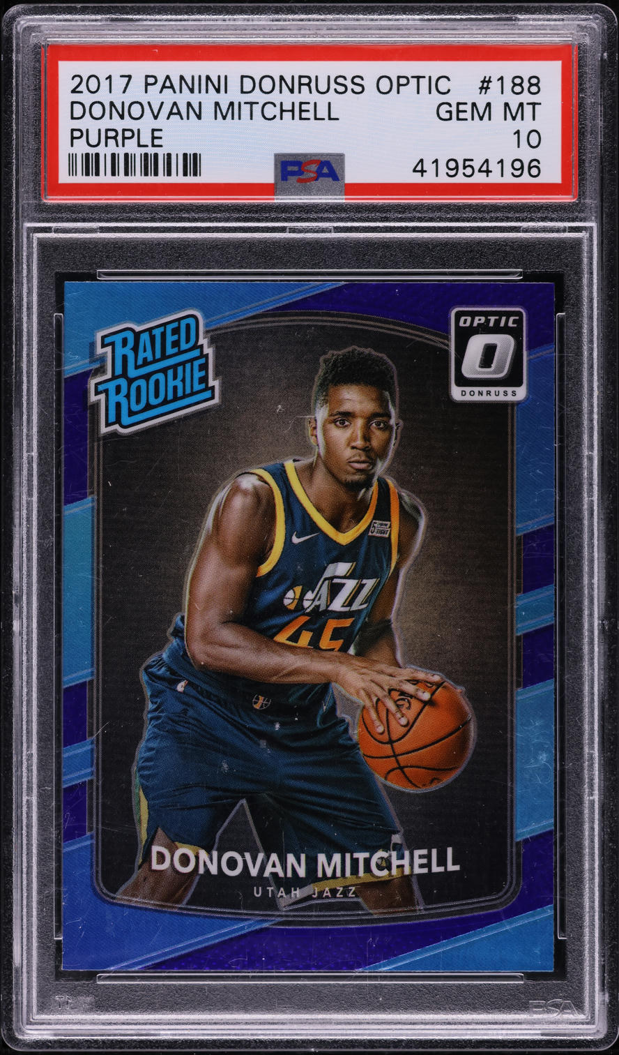 2017 Donruss Optic Purple Donovan Mitchell ROOKIE #188 PSA 10 GEM MINT