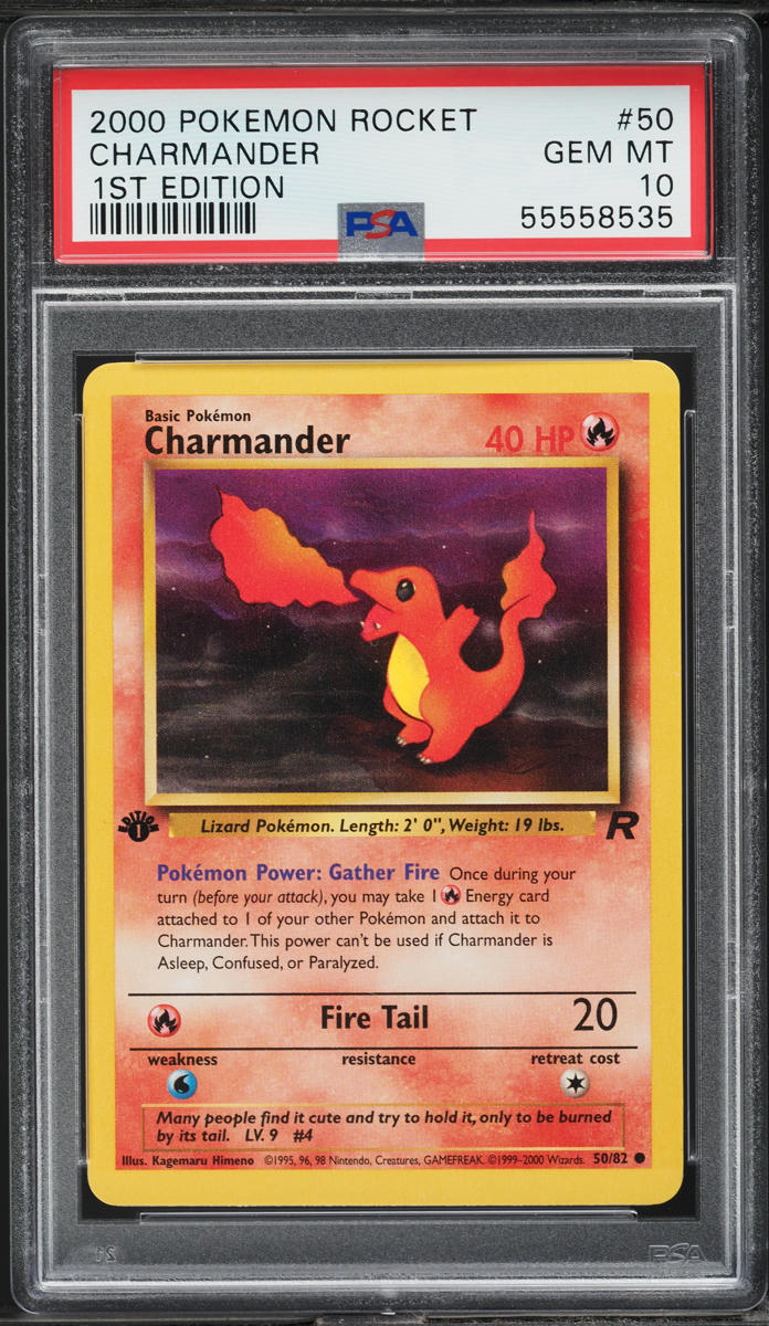 2000 Pokemon Team Rocket 1st Edition Charmander #50 PSA 10 GEM MINT