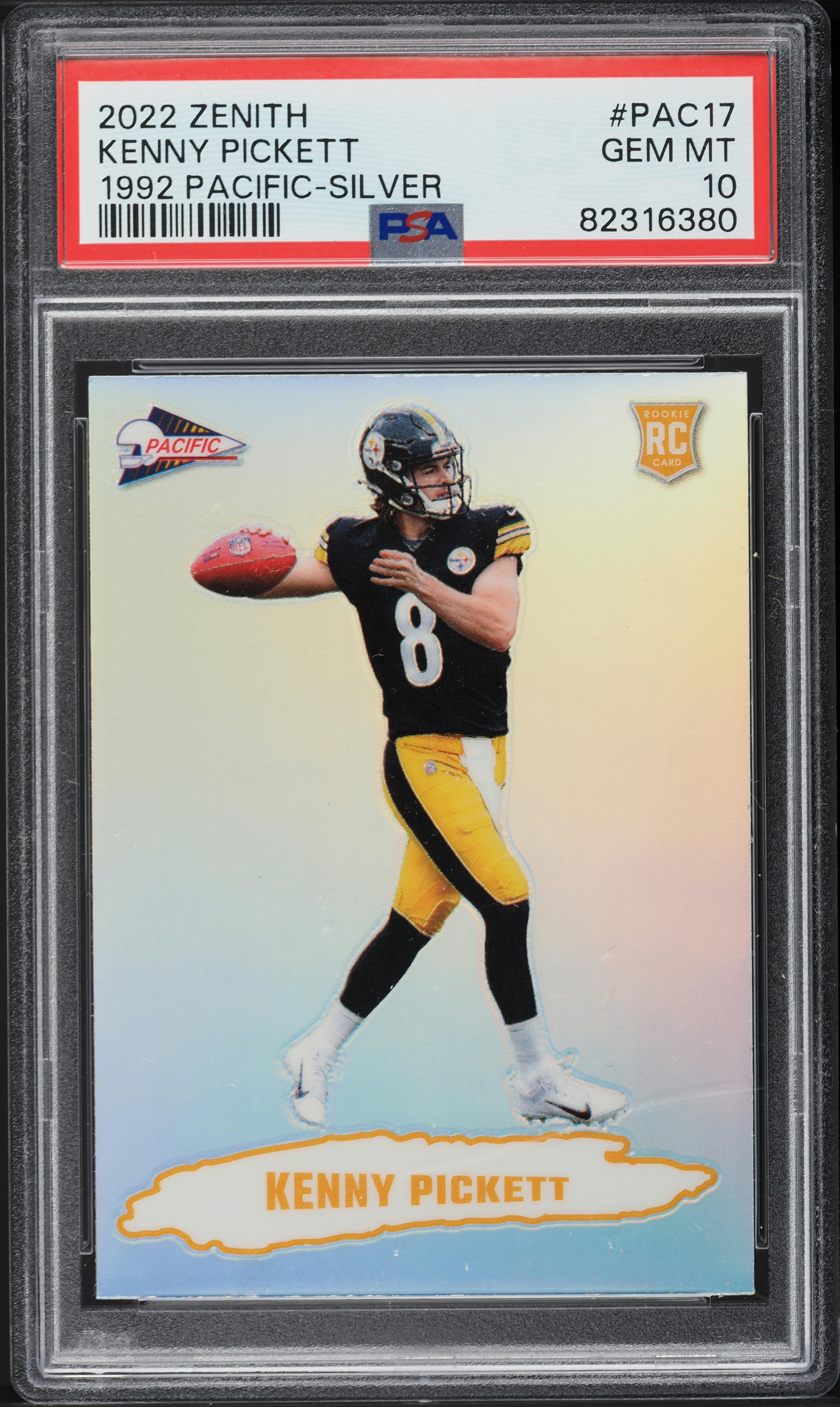 Kenny Pickett 2022 Zenith PAC17 1992 Pacific Silver Price Guide