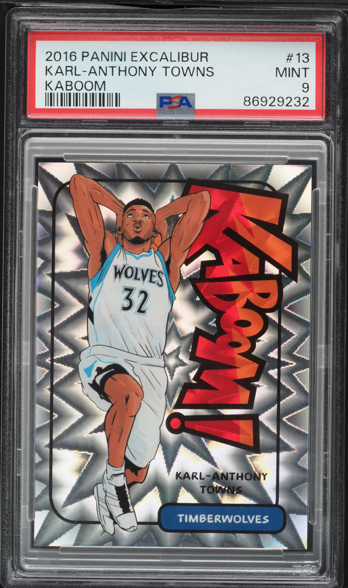 2016 Panini Excalibur Kaboom Karl-Anthony Towns #13 PSA 9 MINT