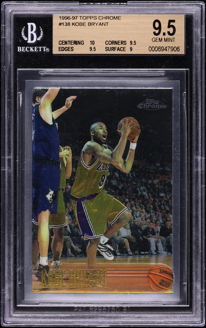 1996 Topps Chrome Kobe Bryant ROOKIE #138 BGS 9.5 GEM MINT