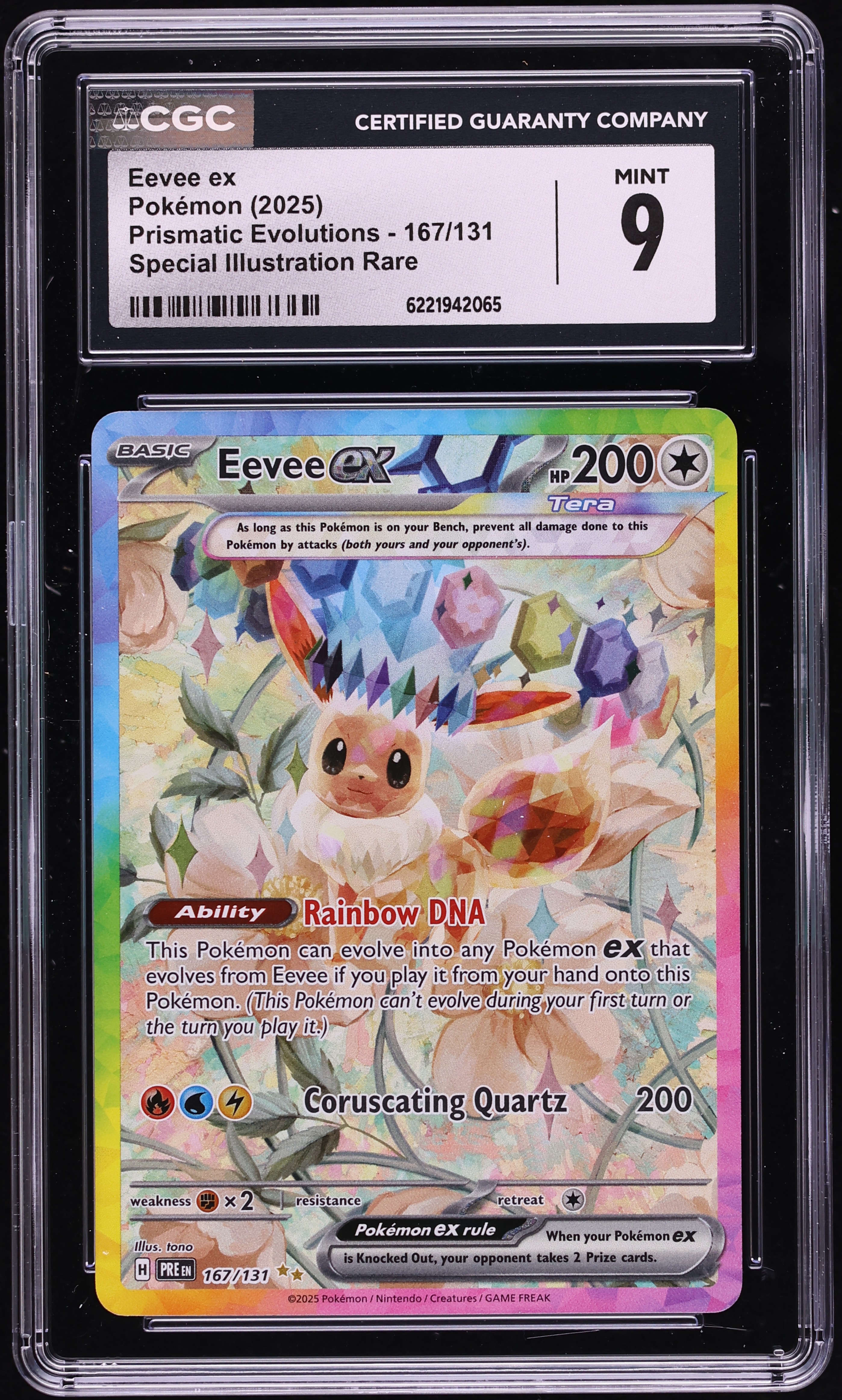 2025 Pokemon Scarlet & Violet Prismatic Evolutions SIR Eevee EX #167 CGC 9 MINT