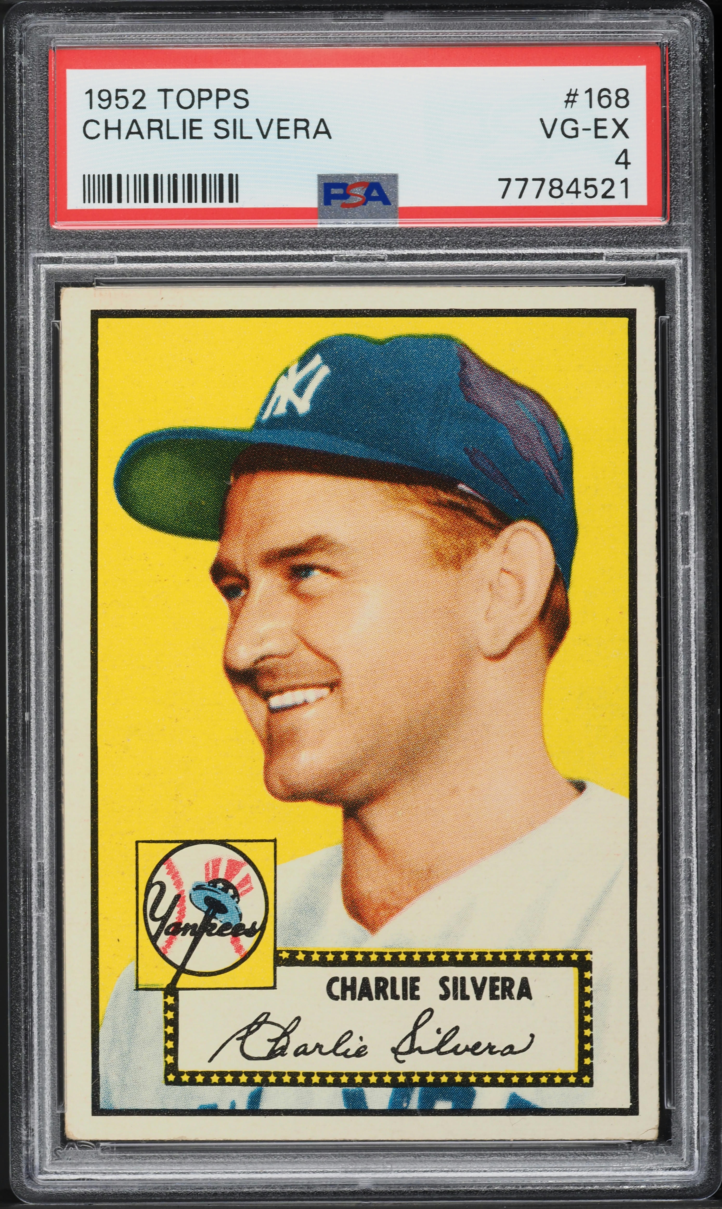 1952 Topps Charlie Silvera #168 PSA 4 VGEX