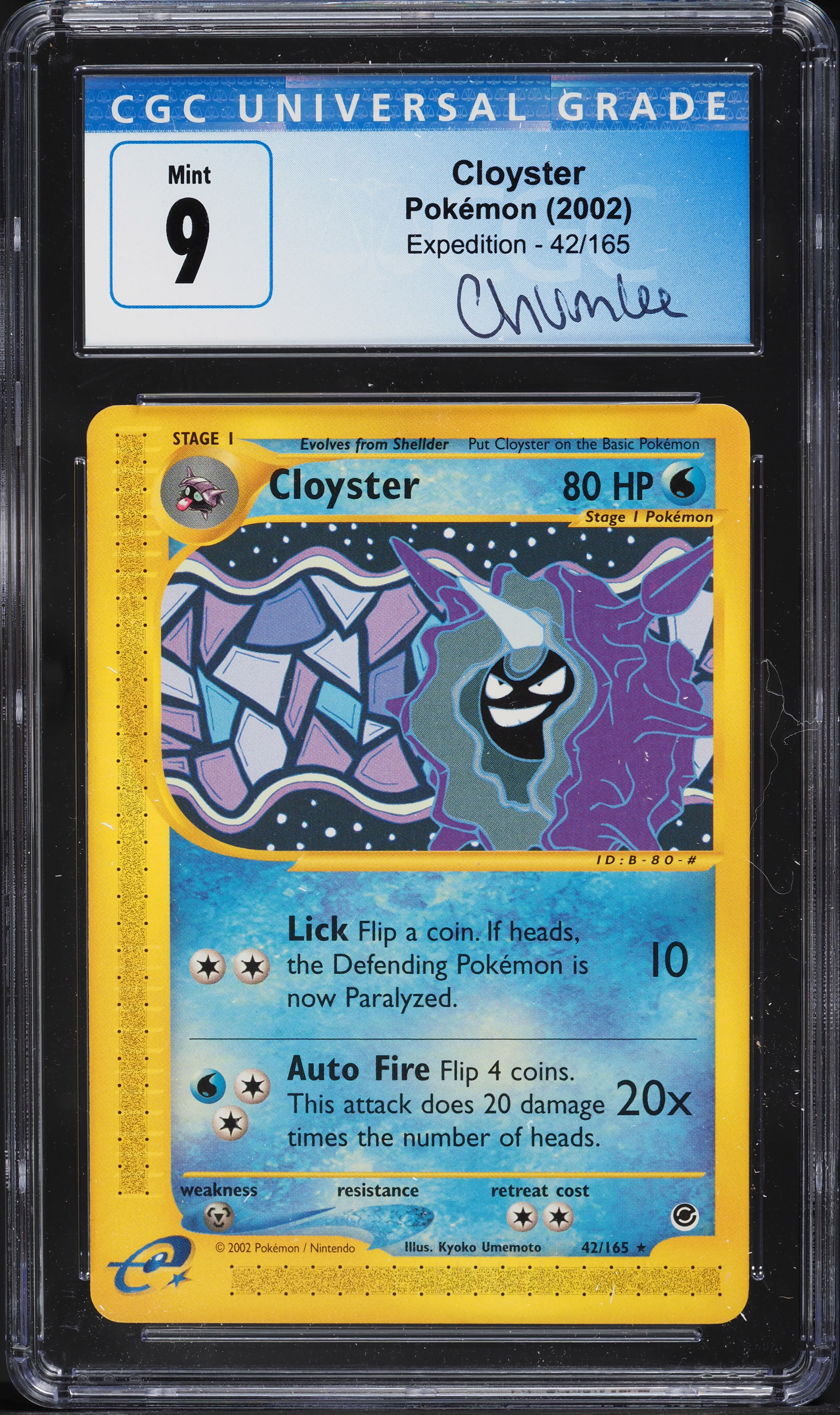 2002 Pokemon Expedition Cloyster #42 CGC 9 MINT