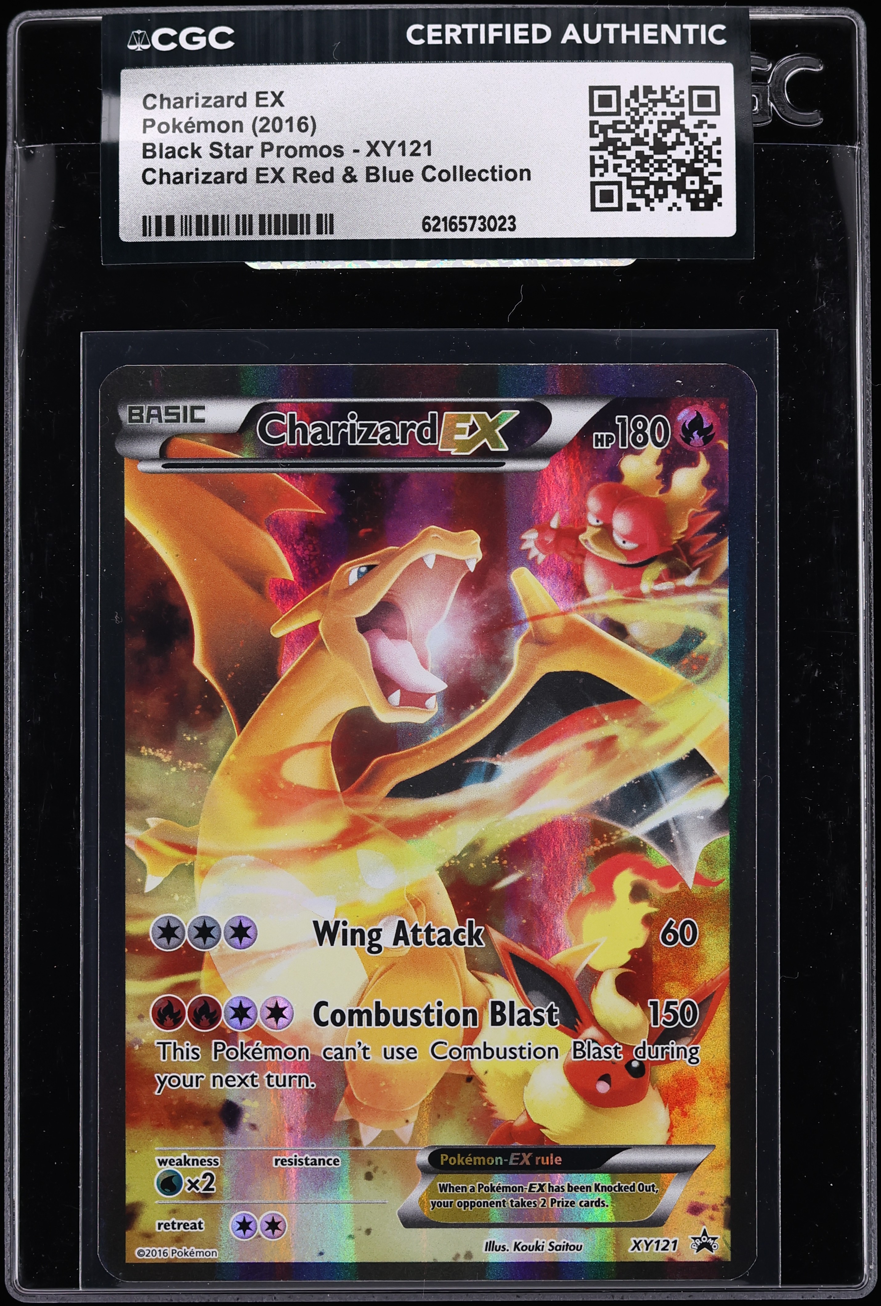 2016 Pokemon XY Promo Red & Blue Collection Full Art Charizard EX #XY121 CGC AUTH