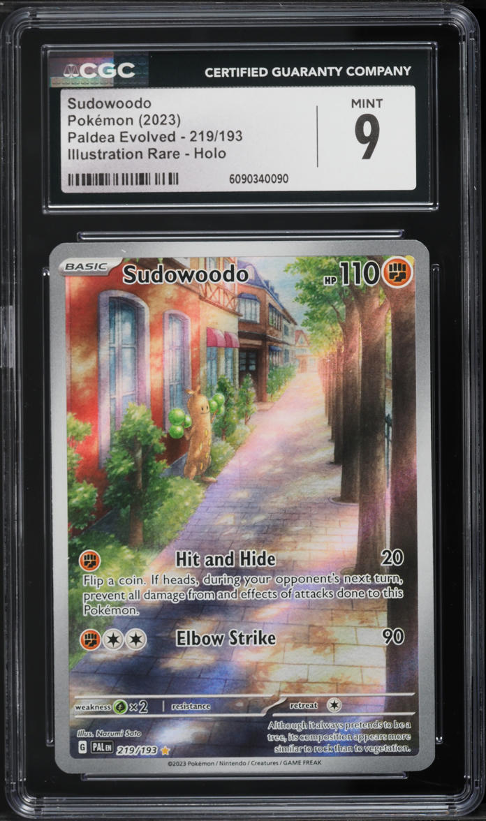 2023 Pokemon Scarlet & Violet Paldea Evolved IR Sudowoodo #219 CGC 9 MINT