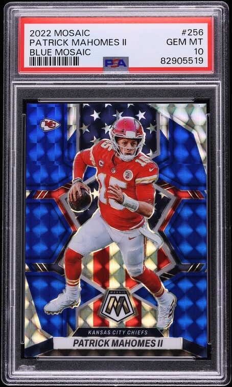 2022 Panini Mosaic Blue Patrick Mahomes II /99 #256 PSA 10 GEM MINT