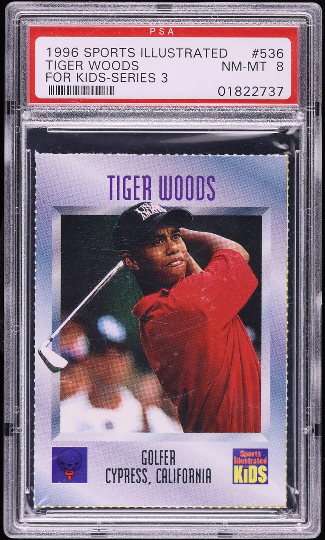1996 Sports Illustrated For Kids Tiger Woods ROOKIE #536 PSA 8 NM-MT