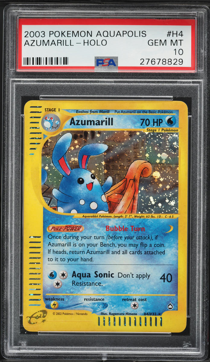 2003 Pokemon Aquapolis Holo Azumarill #H4 PSA 10 GEM MINT