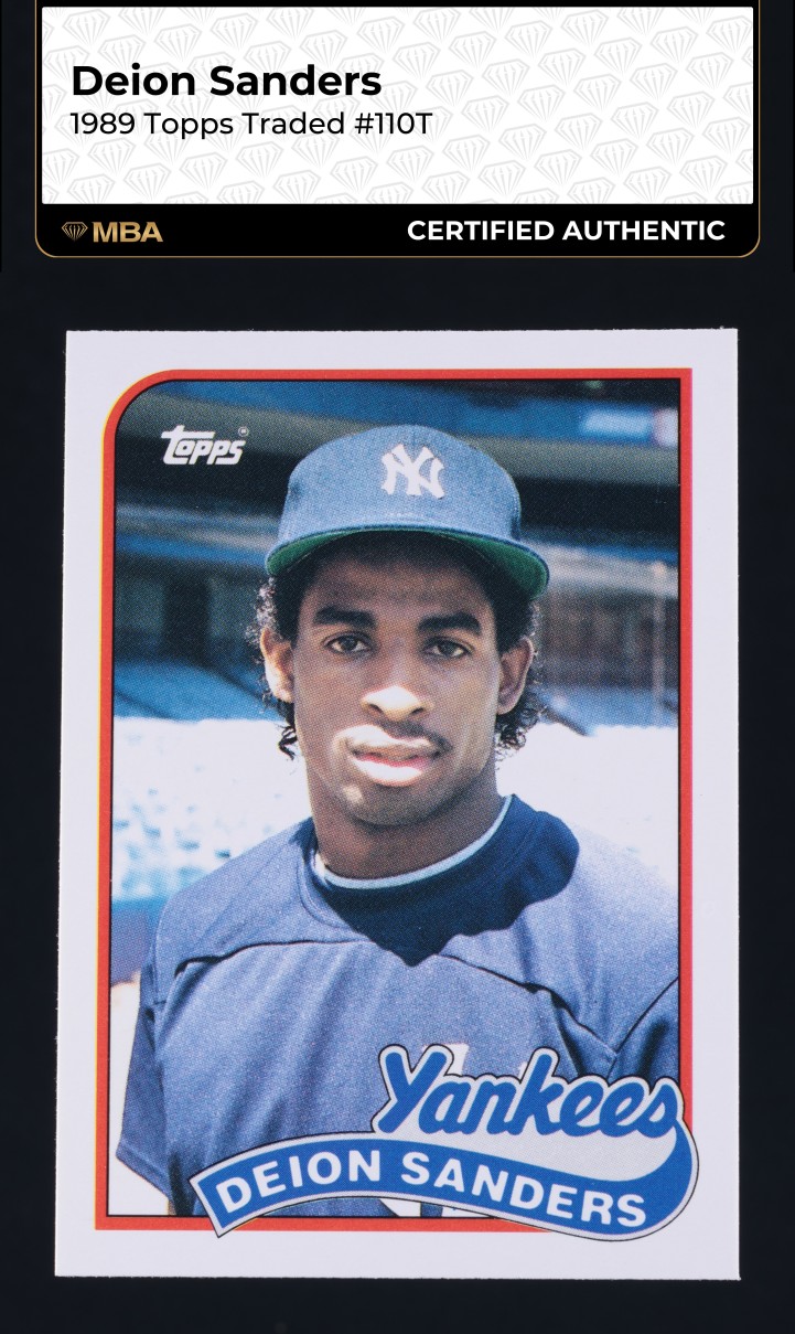 1989 Topps Traded Deion Sanders ROOKIE #110T MBA AUTH