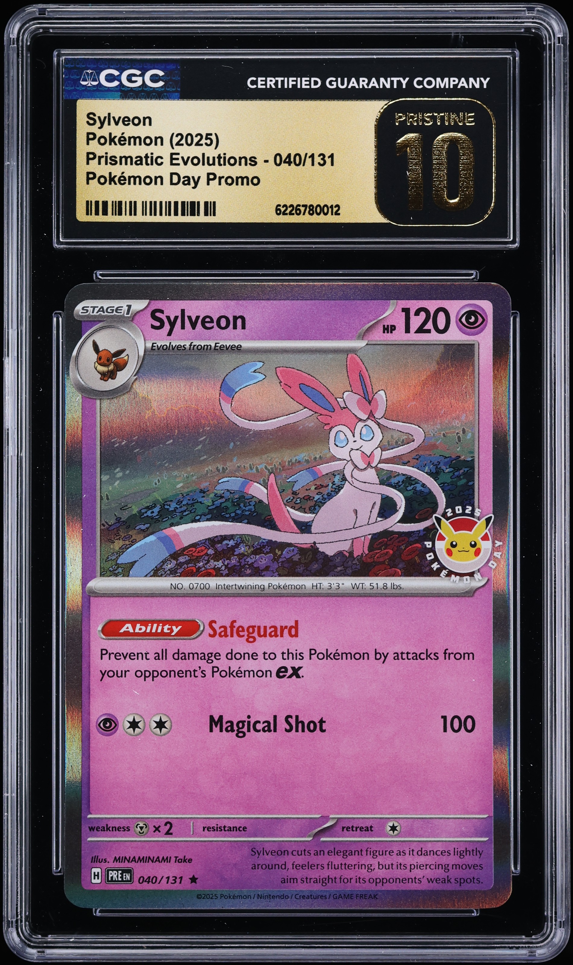 2025 Pokemon Scarlet & Violet Prismatic Evolutions Day Promo Sylveon #40 CGC 10 PRISTINE