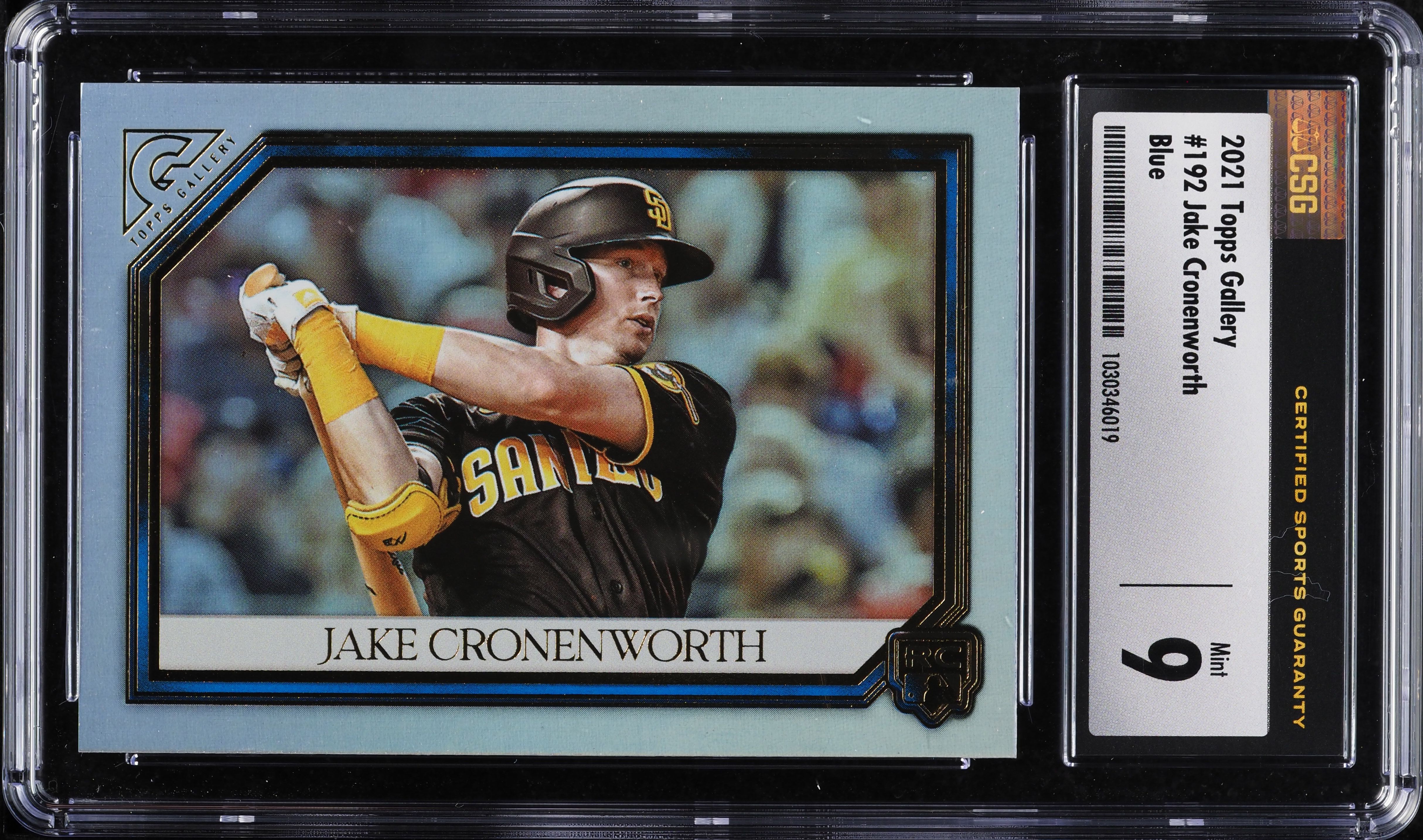 2021 Topps Gallery Blue Jake Cronenworth ROOKIE /75 #192 CSG 9 MINT