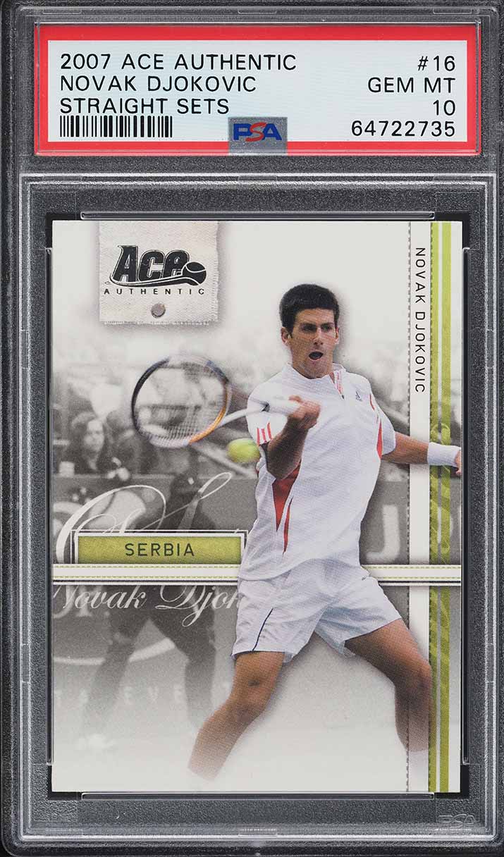 2007 Ace Authentic Straight Sets Novak Djokovic #16 PSA 10 GEM MINT
