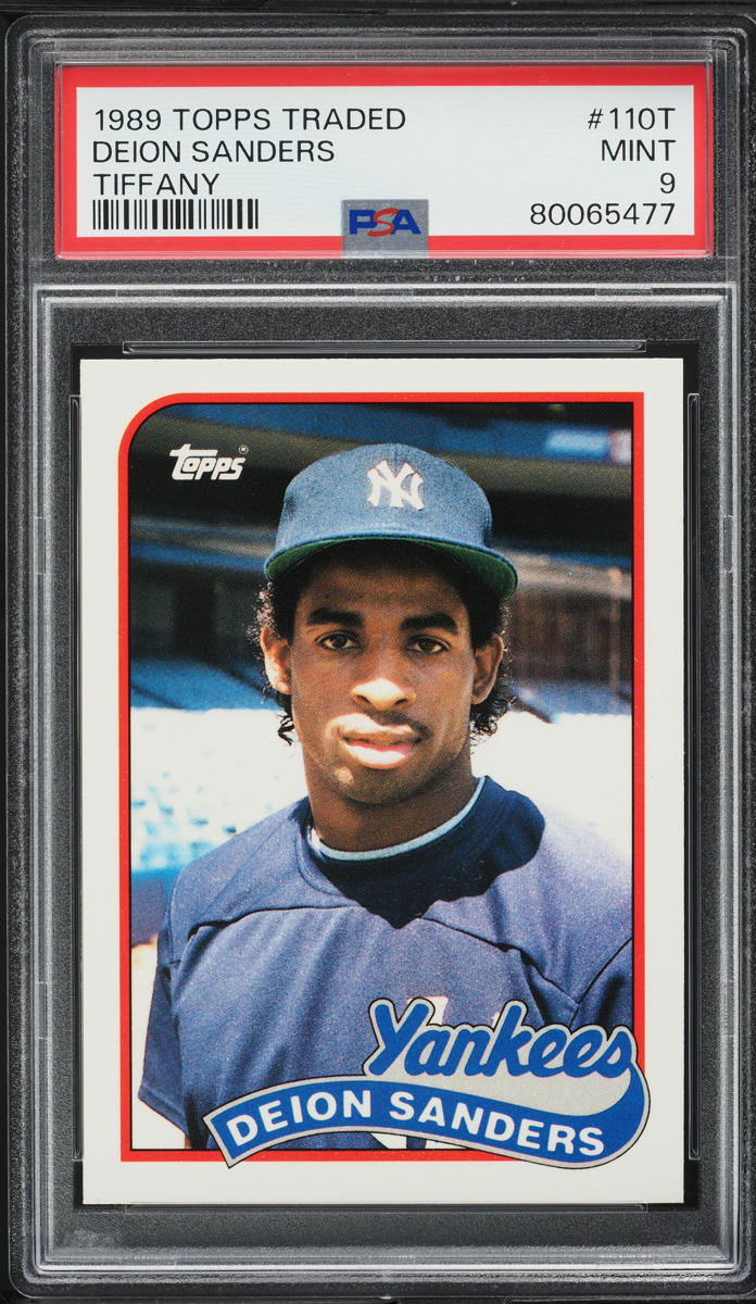 1989 Topps Traded Tiffany Deion Sanders ROOKIE #110T PSA 9 MINT