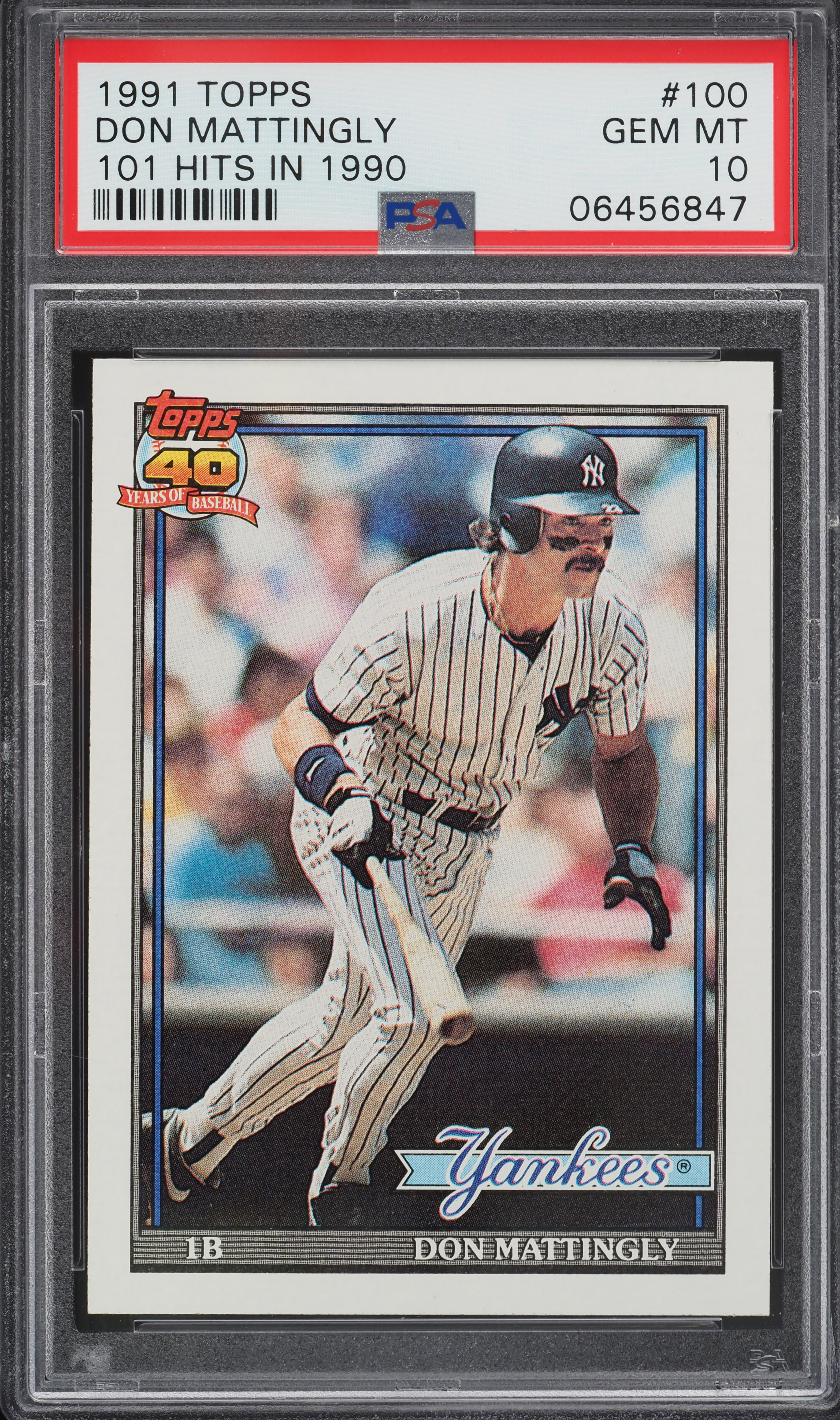 1991 Topps Don Mattingly 101 HITS IN '90 #100 PSA 10 GEM MINT