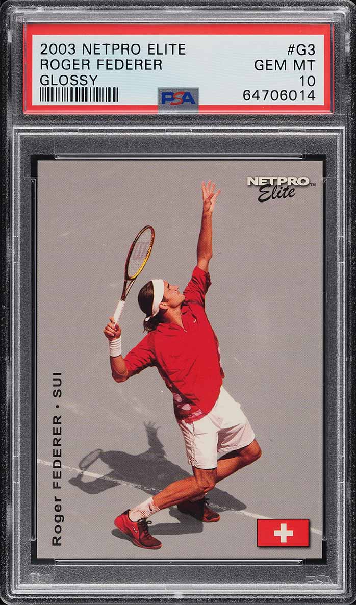 2003 Netpro Elite Tennis Glossy Roger Federer ROOKIE /100 #G3 PSA 10 GEM MINT